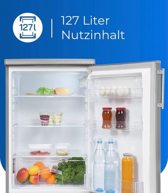 exquisit Kühlschrank KS16-V-H-040E inoxlook, 85,5 cm hoch, 55 cm breit, 127 L Volumen