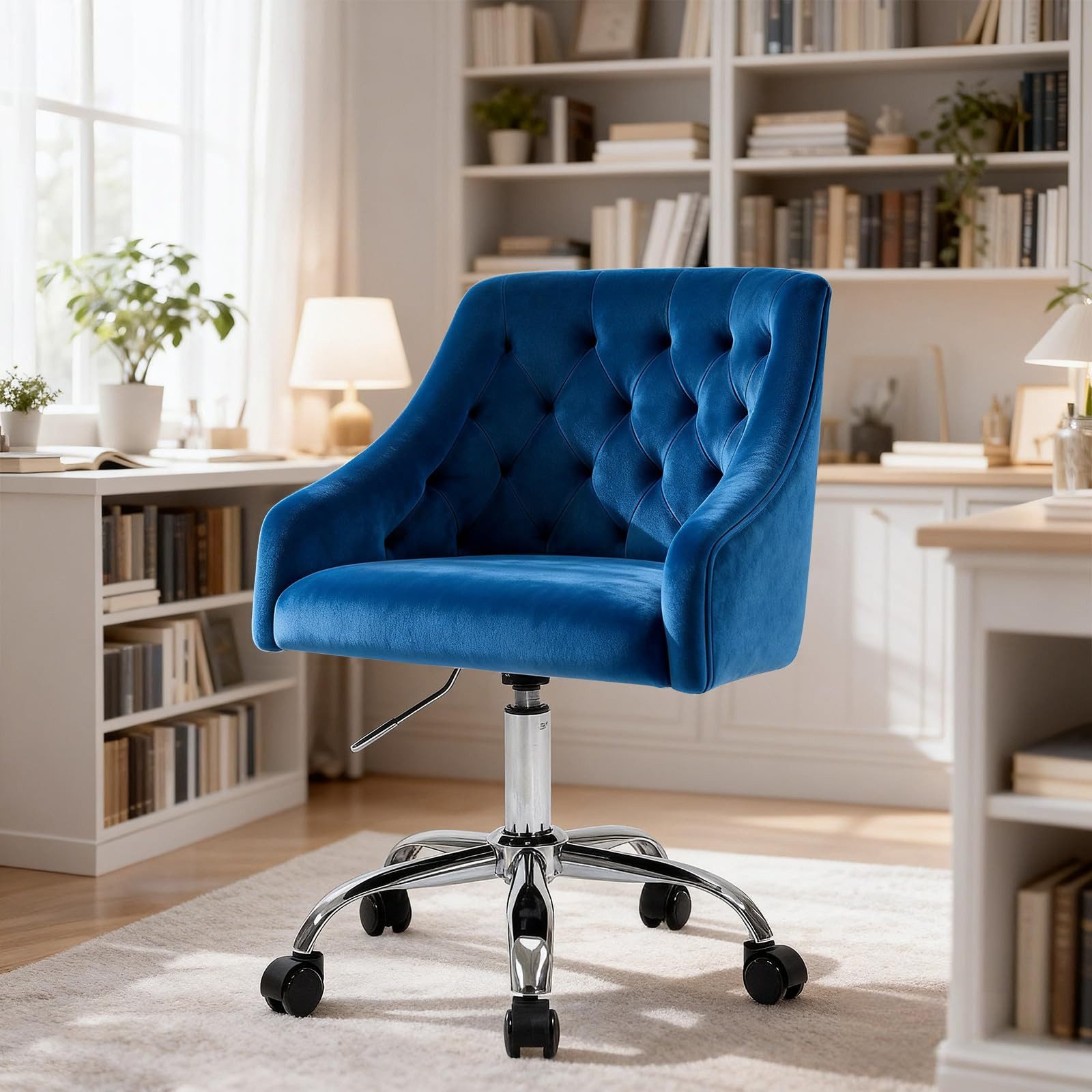 Fiximaster Polsterstuhl mit ergonomischer Rückenlehne, höhenverstellbarer Samt-Schminkstuhl (1 St), Drehstuhl und Bürostuhl, 360° drehbar