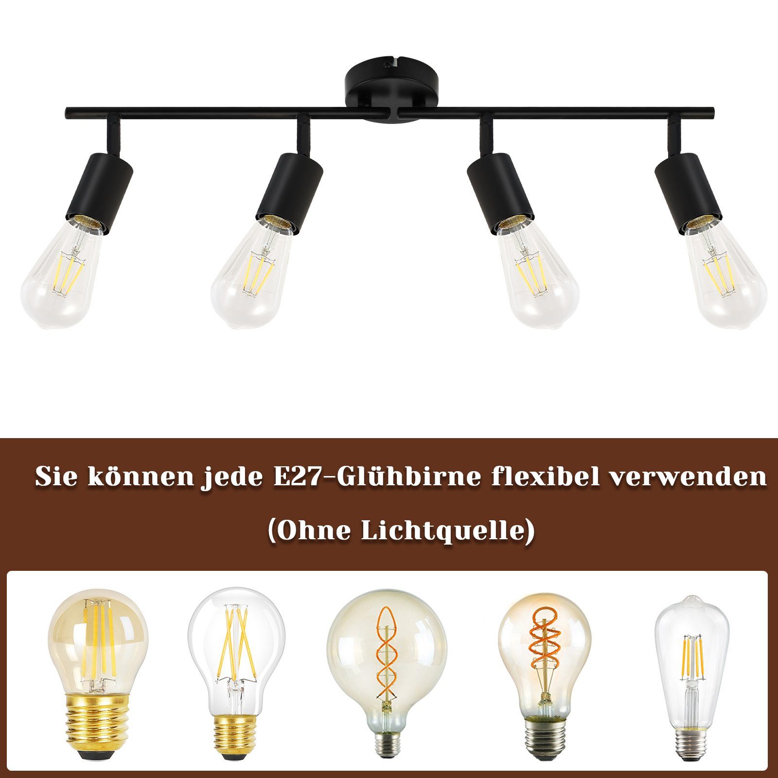 Nettlife Deckenstrahler Schwarz 1/2/3/4/6 Flammig Deckenleuchte günstig online kaufen