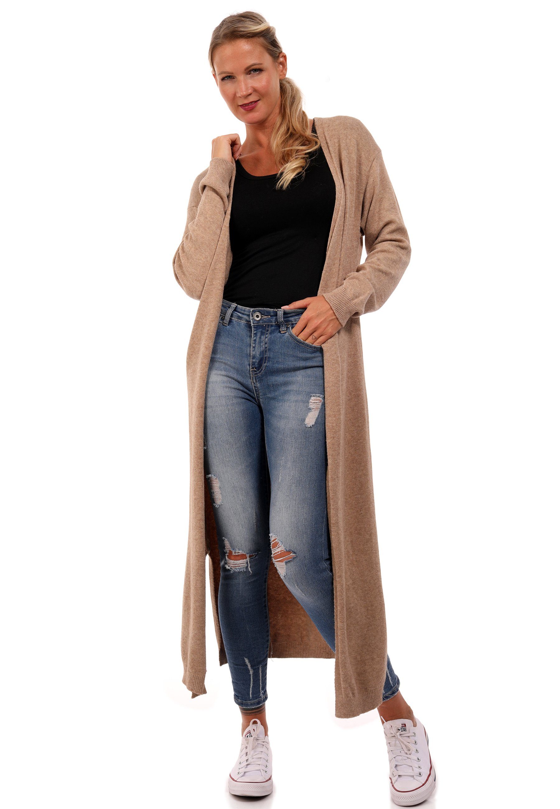 YC Fashion & Style Cardigan »Long Cardigan Strickmantel aus Feinstrick One  Size« (1-tlg) casual online kaufen | OTTO