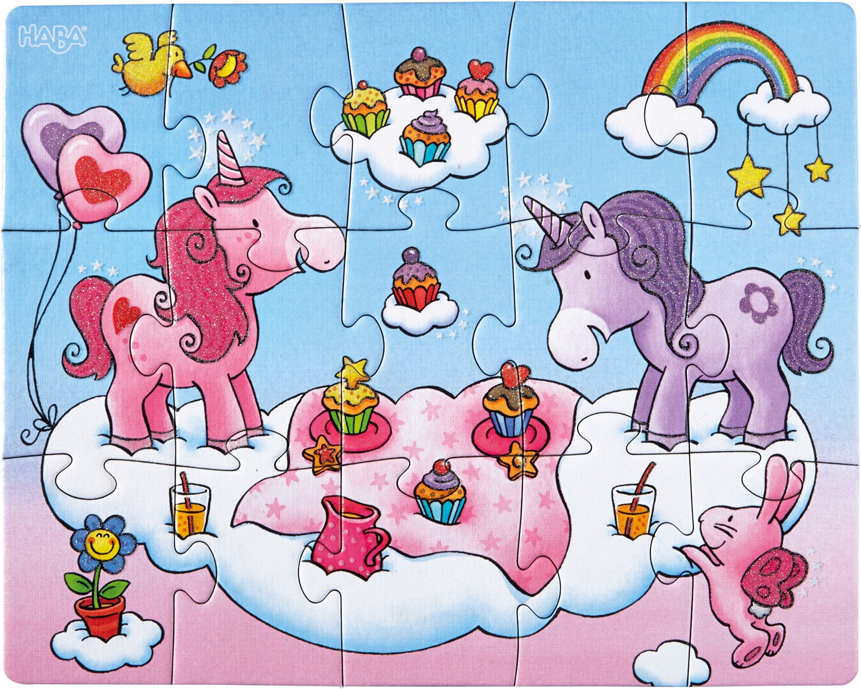 Haba Puzzle Einhorn Glitzerglück, 45 Puzzleteile