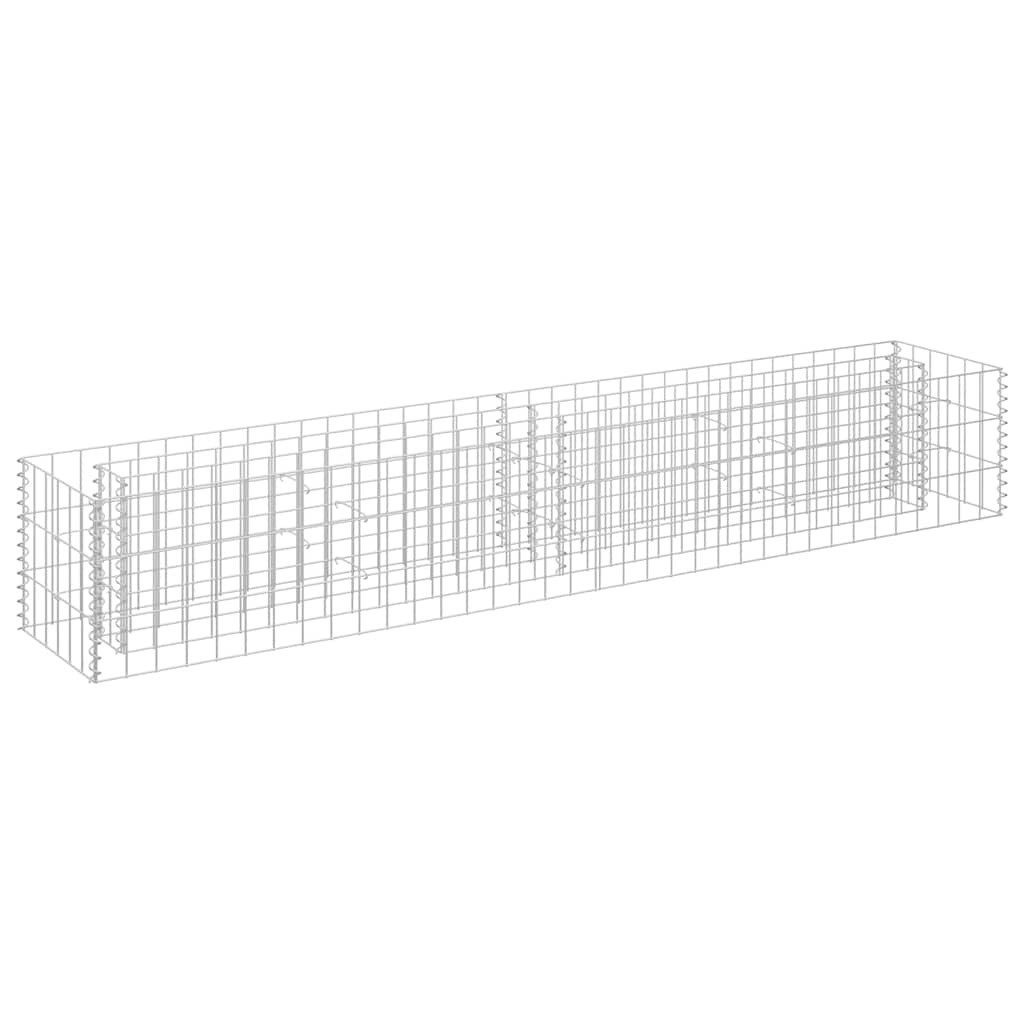 vidaXL Hochbeet Gabionen-Hochbeet Verzinkter Stahl 180×30×30 cm (1 St)