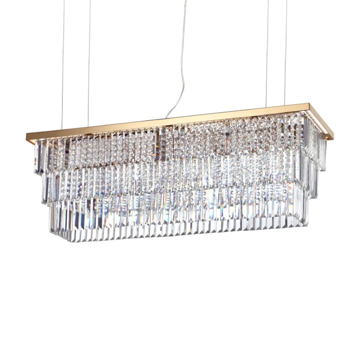 Ideal Lux Люстры Martinez SP8 Люстры, Gold, LED wechselbar, Längliche Hängeleuchte E14