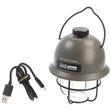 Nitecore LED Taschenlampe Nitecore LR40 LED Camping Leuchte Oliv mit 2 Lichtfarben, inkl. Akku