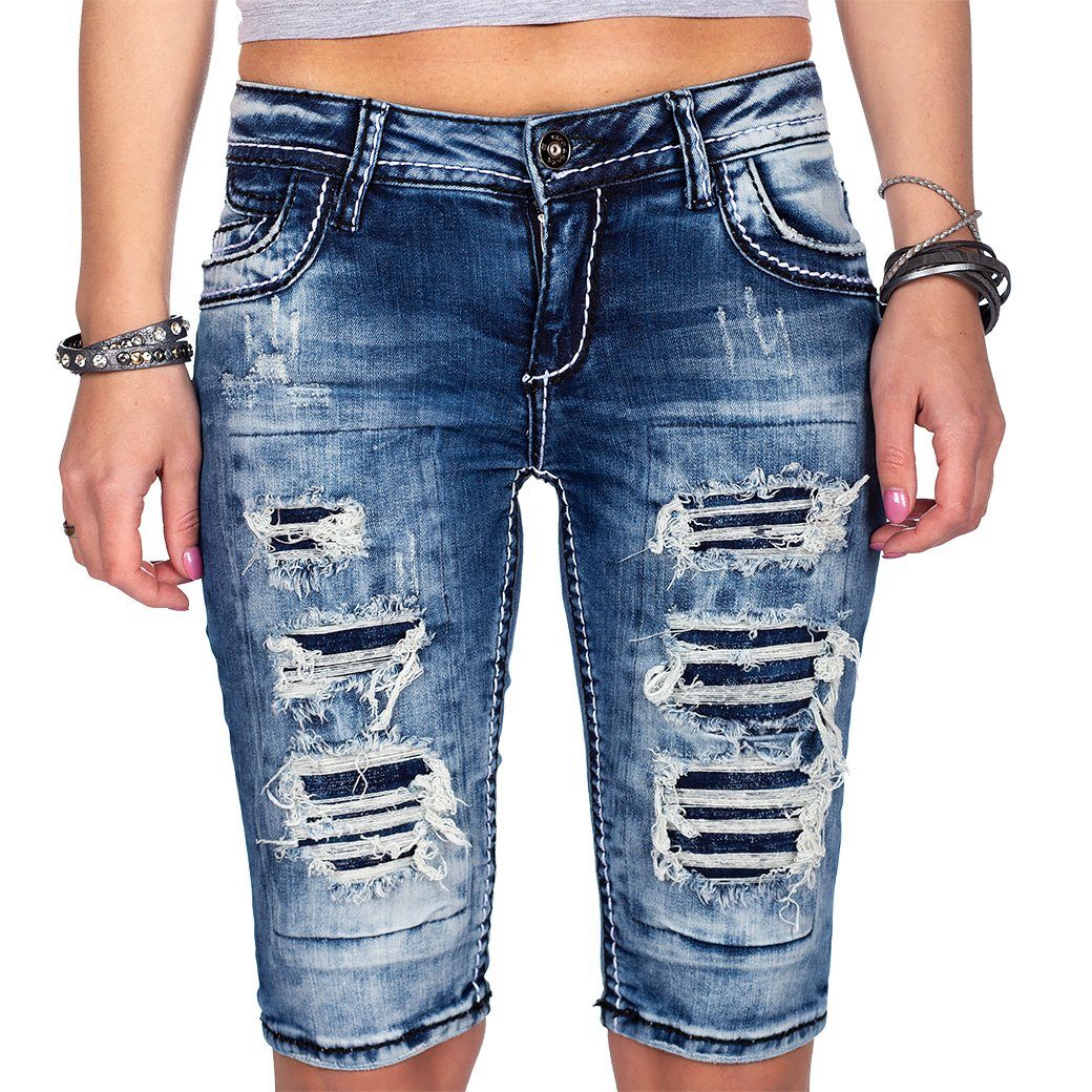 Cipo & Baxx Jeansshorts »Cipo & Baxx Damen Shorts BA-WK148« Jeans Shorts  mit destroyed Effekt online kaufen | OTTO