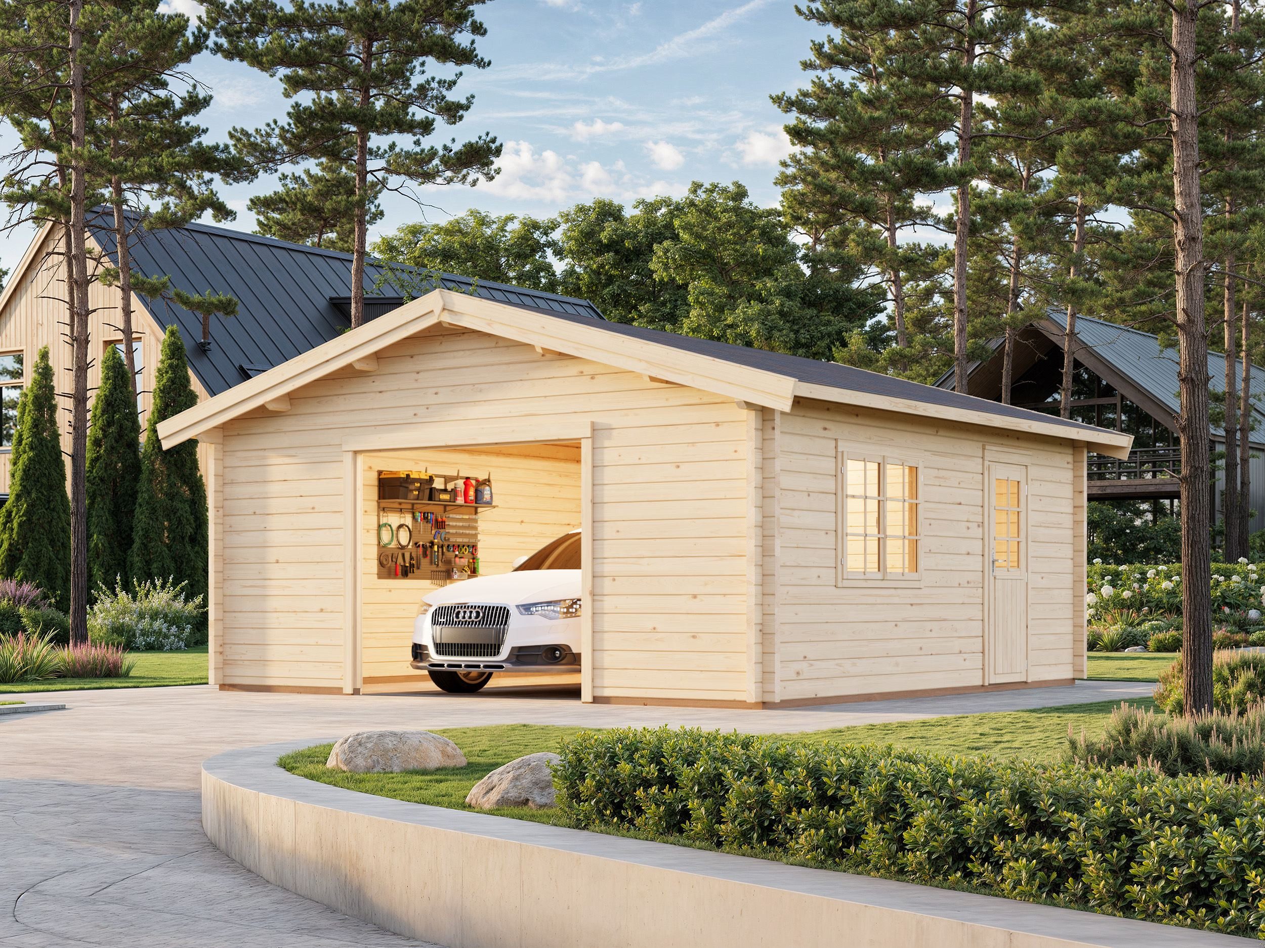 Palmako Garage Roger, ohne Tor, BxTxH: 622x596x312 cm
