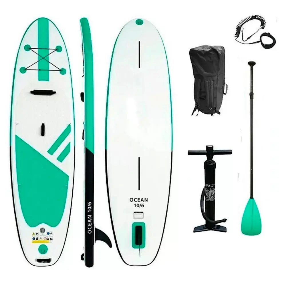Sport-Knight® Inflatable SUP-Board Deluxe Stand-Up Paddleboard, Rutschfest, Tragegriff, inkl. Paddel, Aufblasbares Paddleboard, (Komplett-Set)