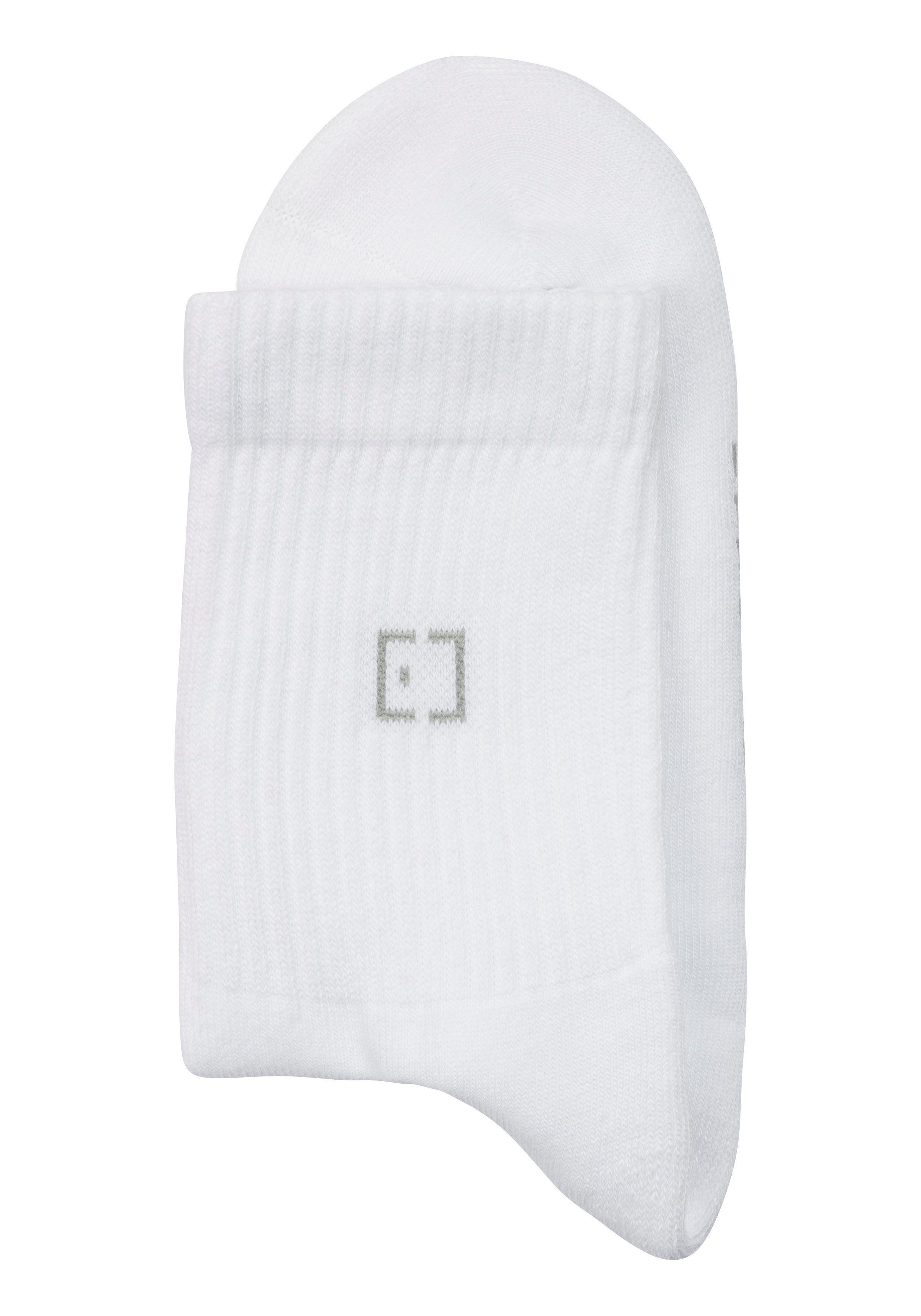 weiß und eingestricktem Socken mit Schriftzug Elbsand 3x Markenlogo (3-Paar)