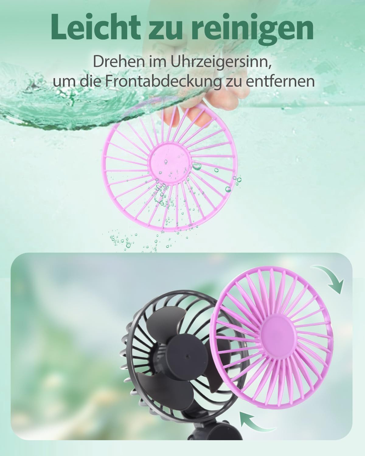 nsihing Handventilator Tragbarer Mini Ventilator mit 6 Geschwindigkeiten & LED-Anzeige