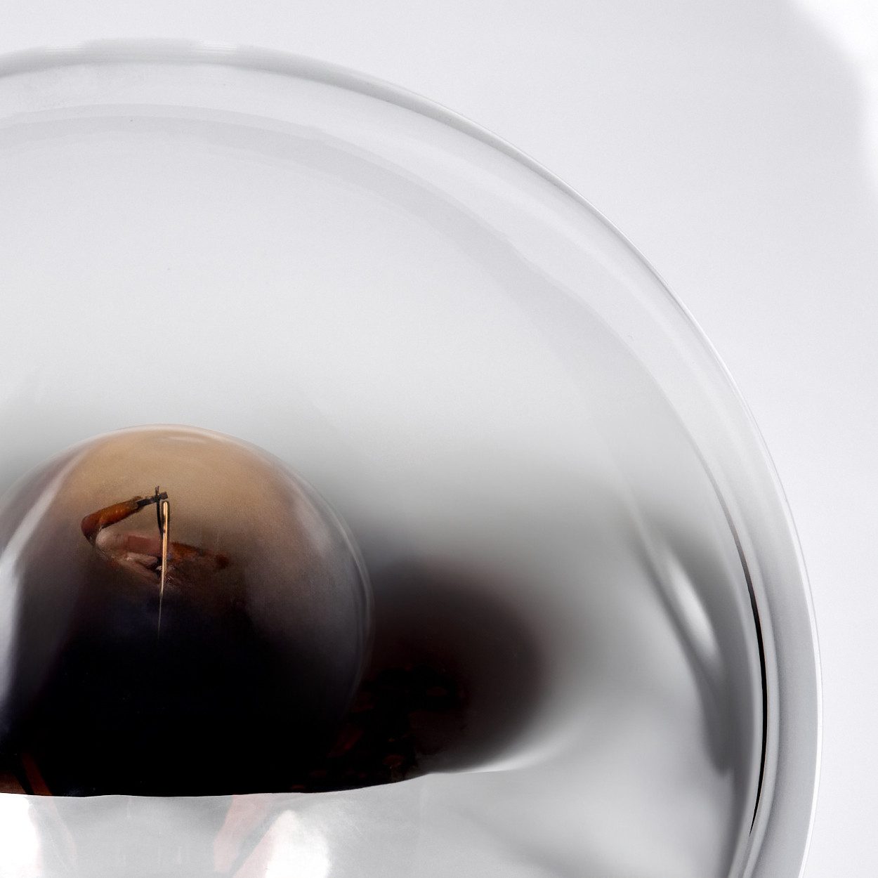 hofstein Tischleuchte Tischlampe aus Metall/Glas in Schwarz/Chrom-/Rauchfarben/Klar, ohne Leuchtmittel, Leuchte im Retro/Vintage-Design mit Glasschirm (15 cm), 1 x E14