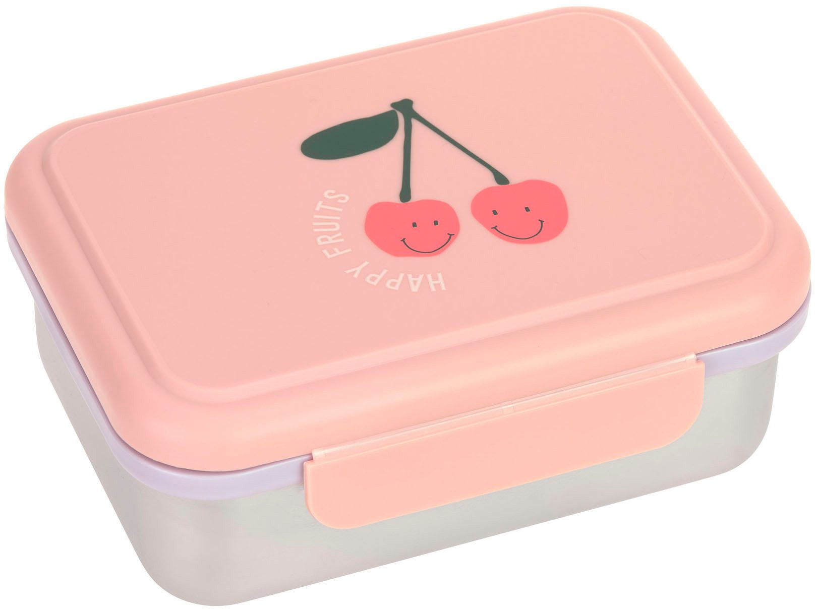LÄSSIG Lunchbox Happy Fruits Stainless Steel Kirsche, Edelstahl, Polyprophylen (PP), Silikon, (1-tlg)