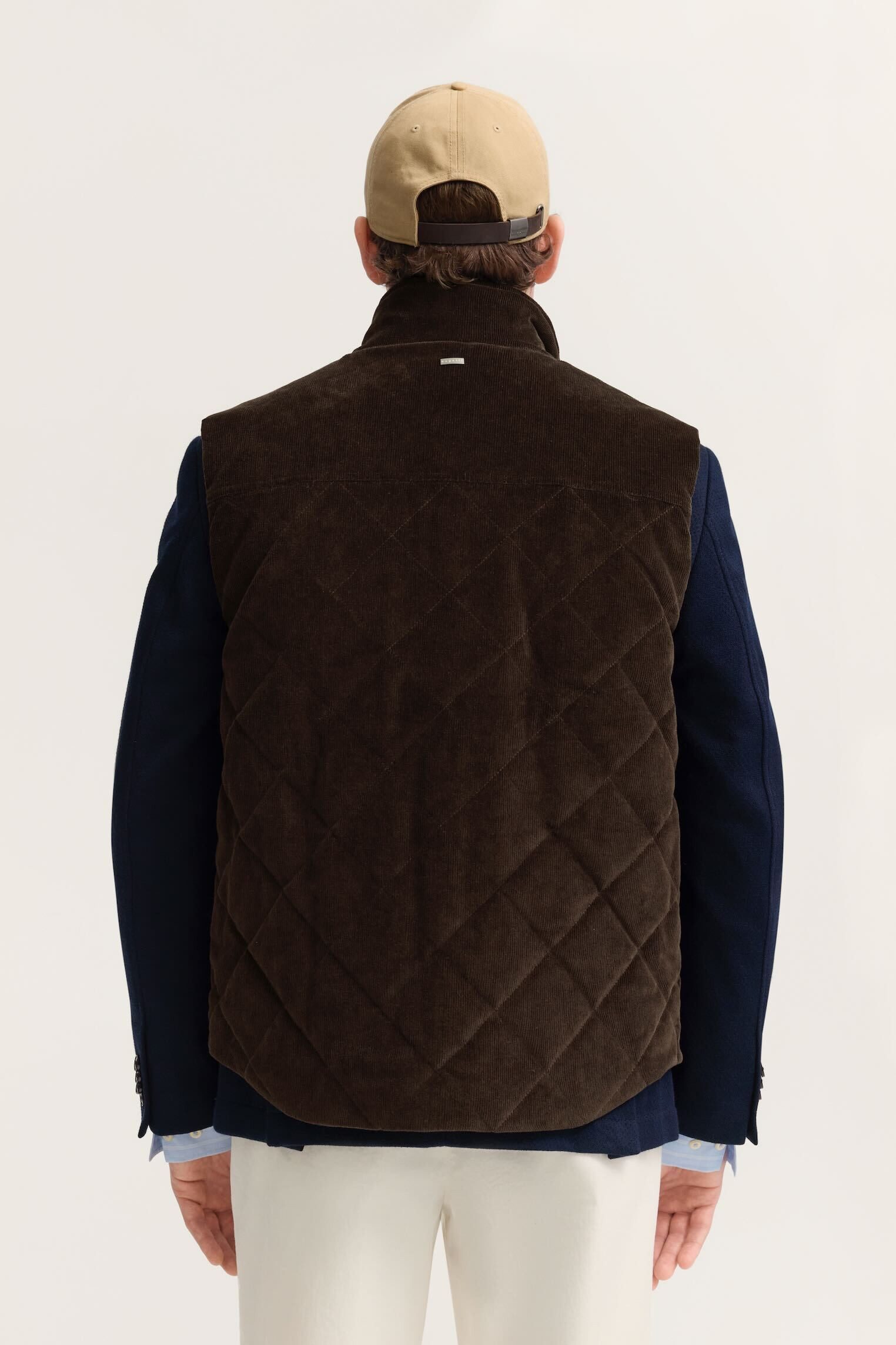 bugatti Cordweste Regular Fit mit Stehkragen und Druckknöpfen