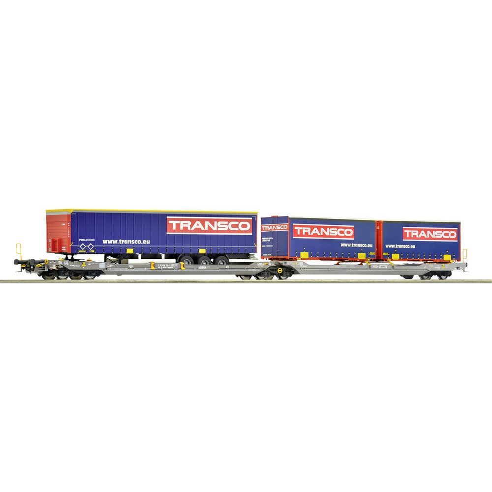 Güterwagen Roco 6600113 H0 Doppeltaschen-Gelenkwagen T3000e der Hupac Hupac