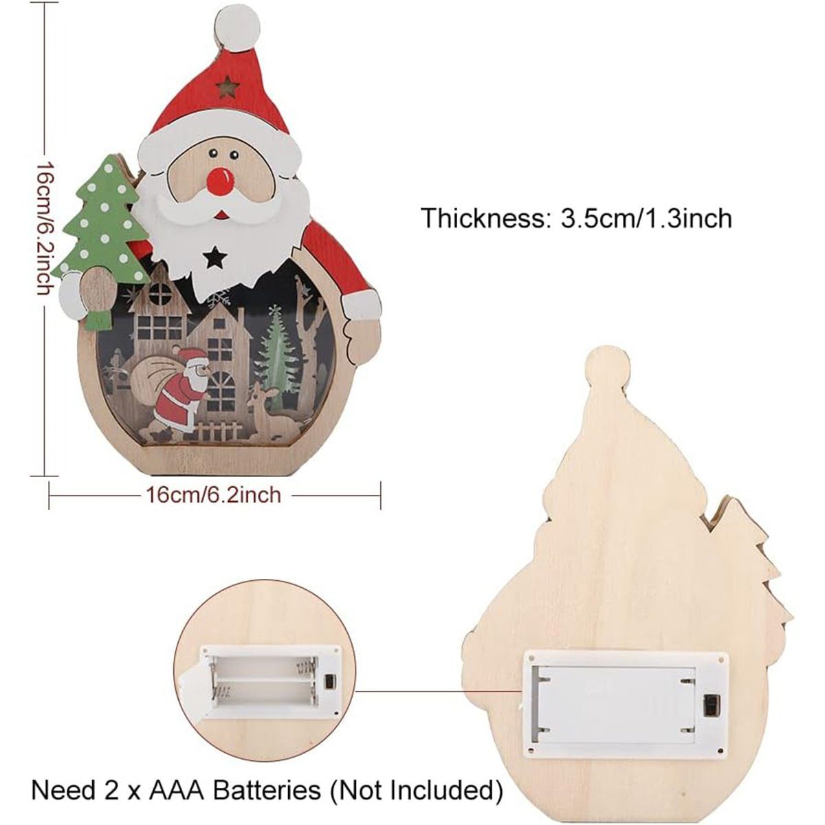 für Holz LED Weihnachtsdekorationen Innendekoration Ornamente Weihnachts, Holz Geschenke Weihnachten Deko autolock Weihnachtsfigur Holz