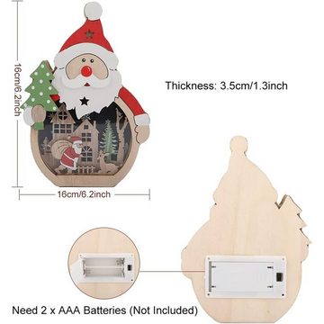 autolock Weihnachtsfigur Holz Weihnachtsdekorationen LED Deko Holz Weihnachts, Weihnachten Holz Ornamente Geschenke für Innendekoration