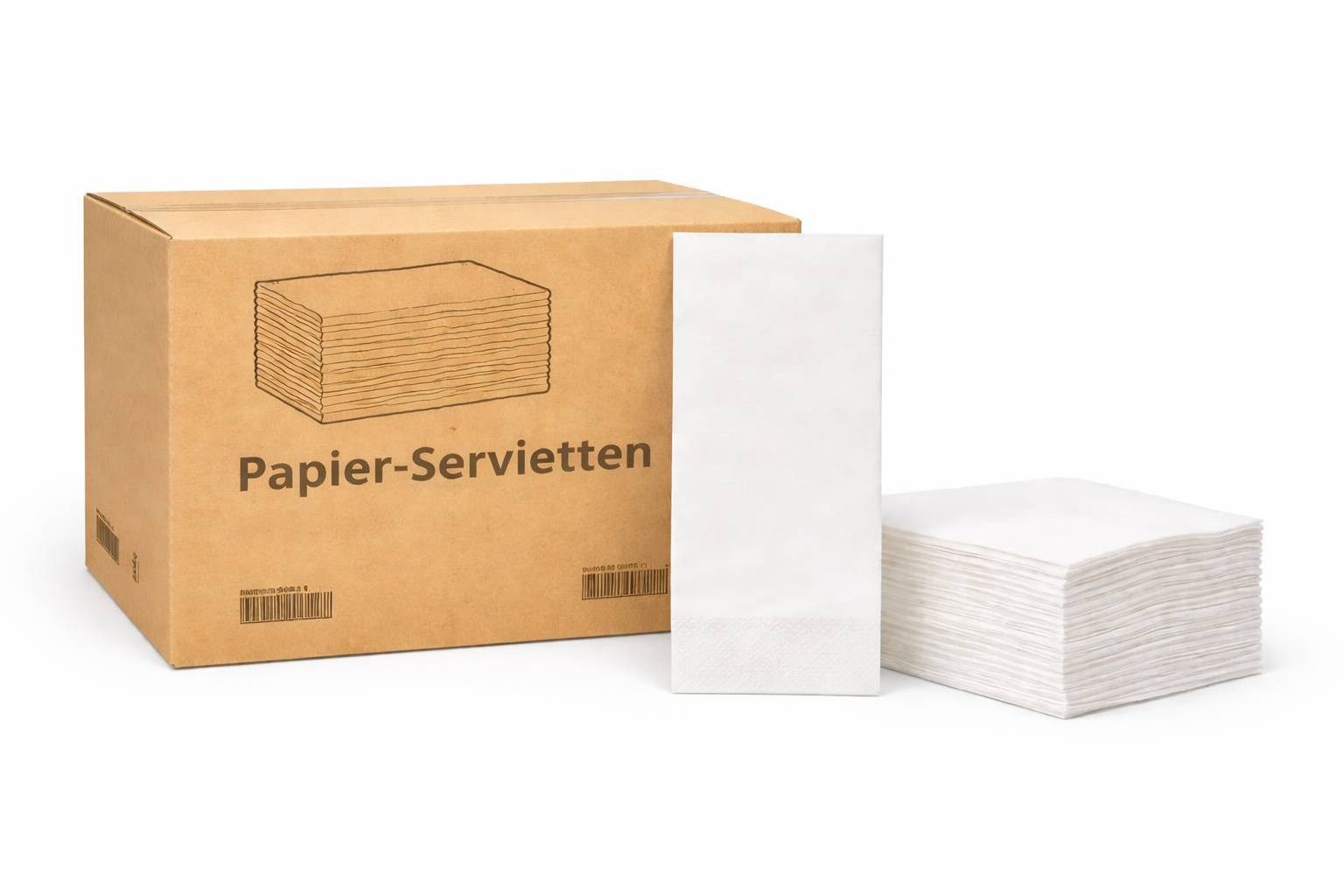 PACKEO Papierserviette 1/8-Falz 33×33 cm, 2-lagig, Weiß, Gastronomie Servietten, (200 St)