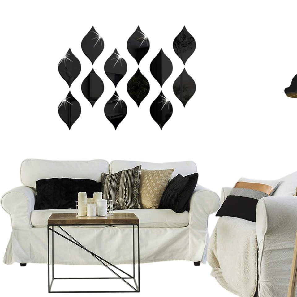 Coonoor 3D-Wandtattoo 10 Stück Spiegel-Wandaufkleber Selbstklebend 10x20 cm günstig online kaufen