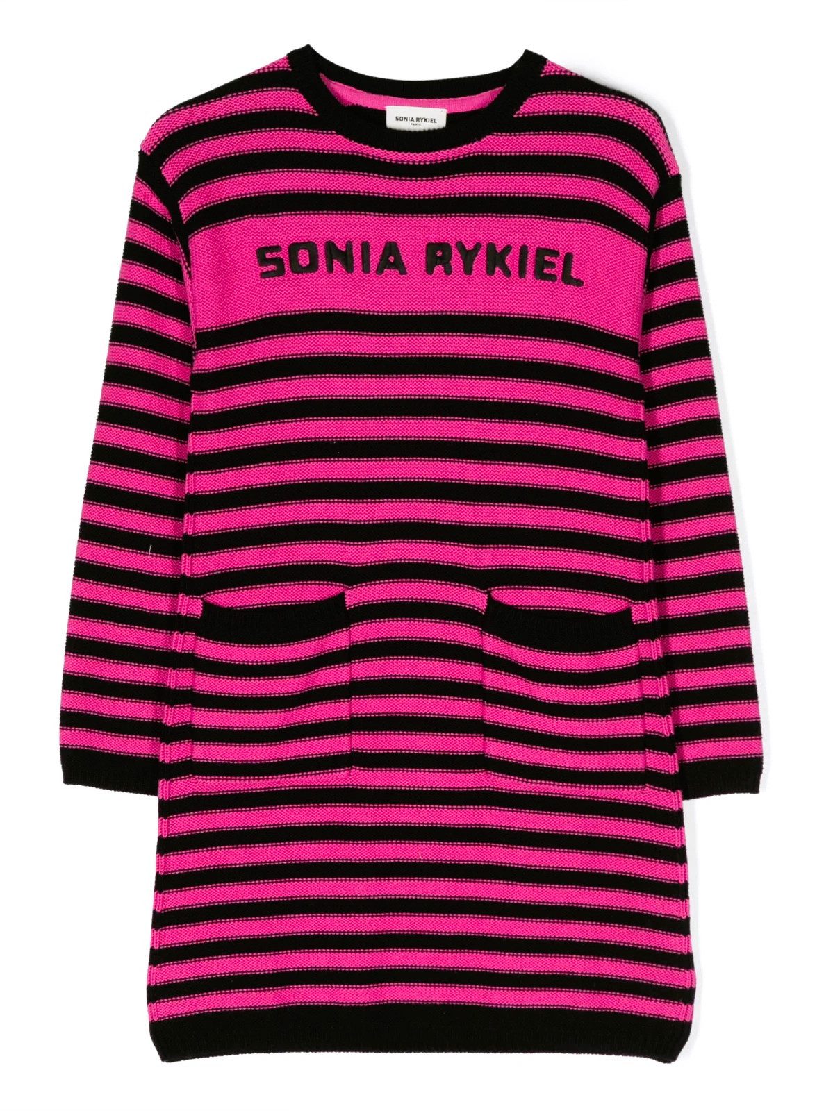 Sonia Rykiel Strickkleid SONIA RYKIEL PARIS KNIT DRESS, Kinder Langärmel Kleid. Streif