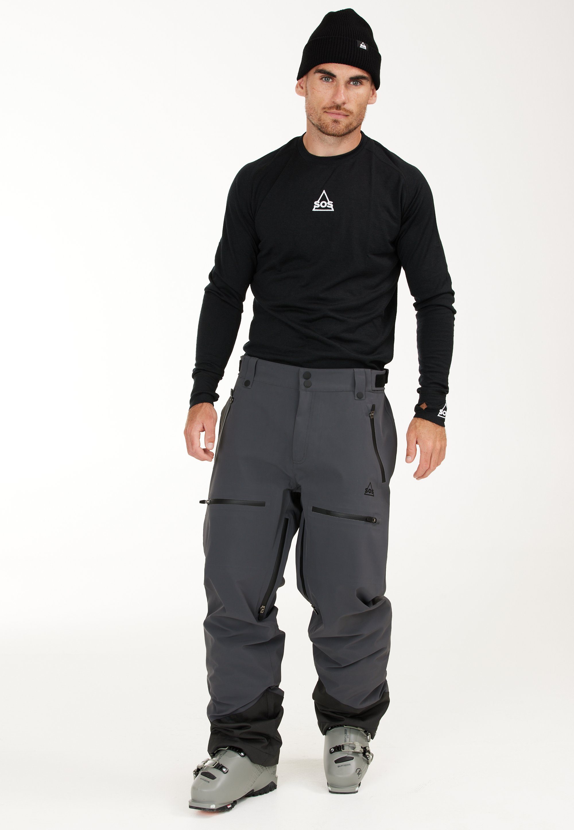 SOS Skihose Membran mit dunkelgrau wasserabweisender Silverton