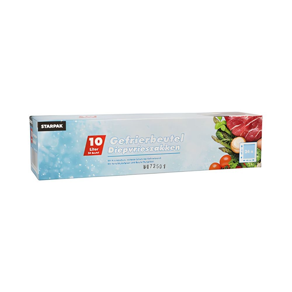 PAPSTAR Gefrierbeutel 288 x Gefrierbeutel LLDPE 10 l 60 x 40 cm transparent in Faltschachtel