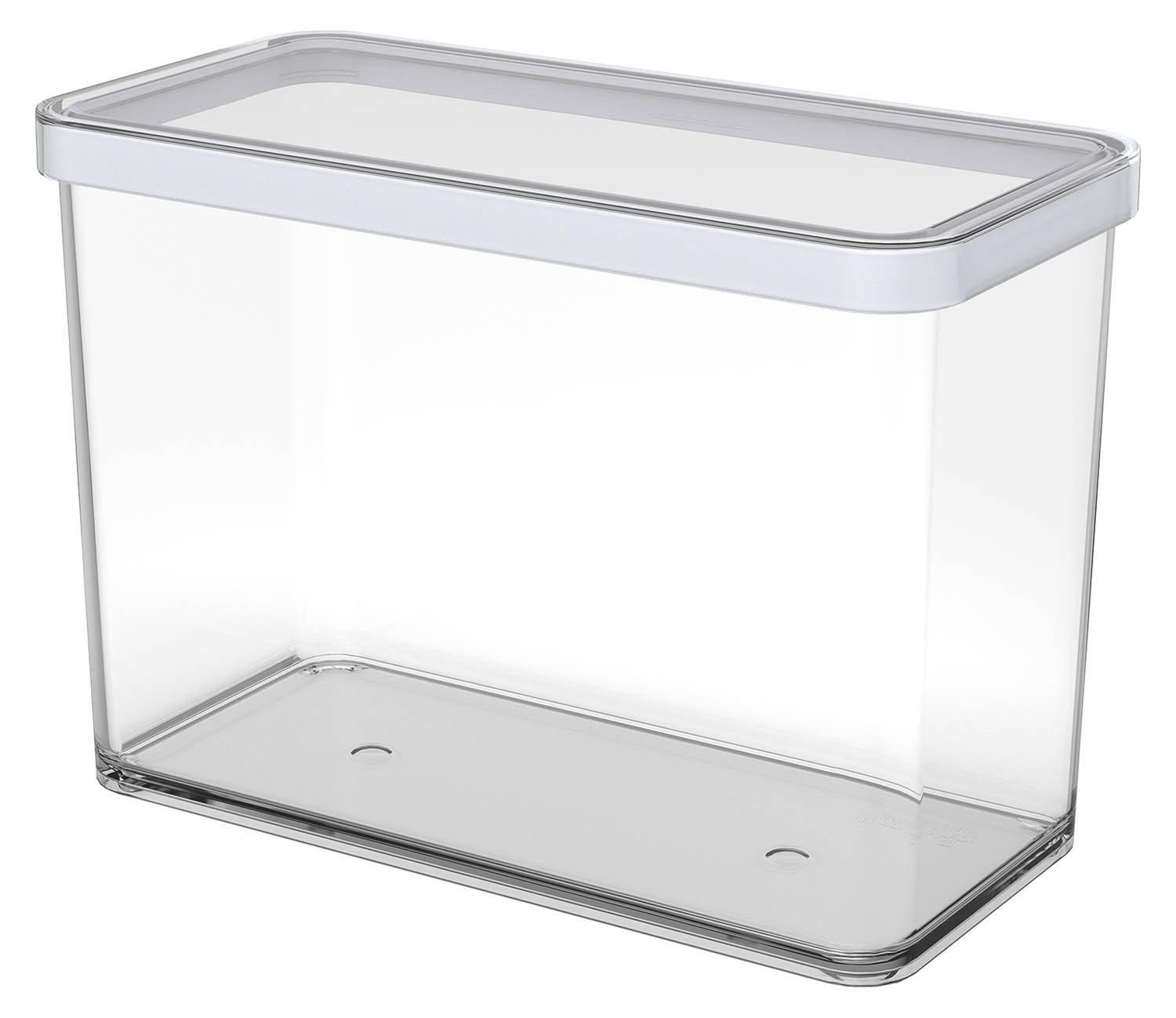 ROTHO Frischhaltedose LOFT, Transparent, Weiß, B 20 cm, 2100 ml, Kunststoff, Silikon, (1-tlg), Deckel mit Silikondichtung