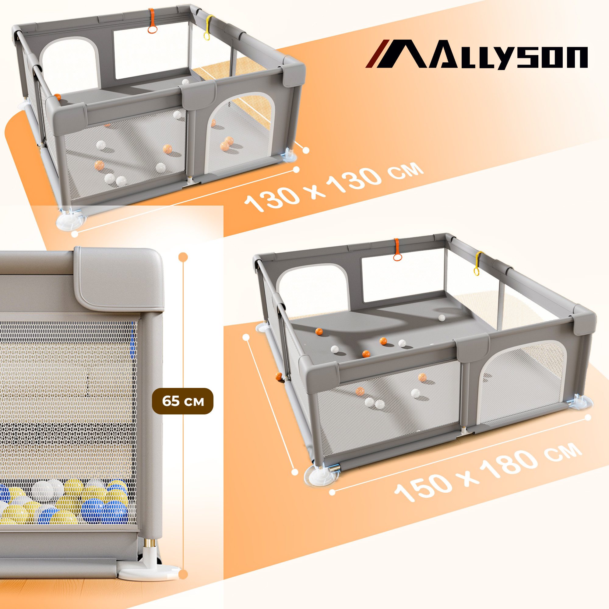 Allyson Laufgitter Faltbarer Laufstall Baby mit Matte, Baby Playpen Kinderl günstig online kaufen