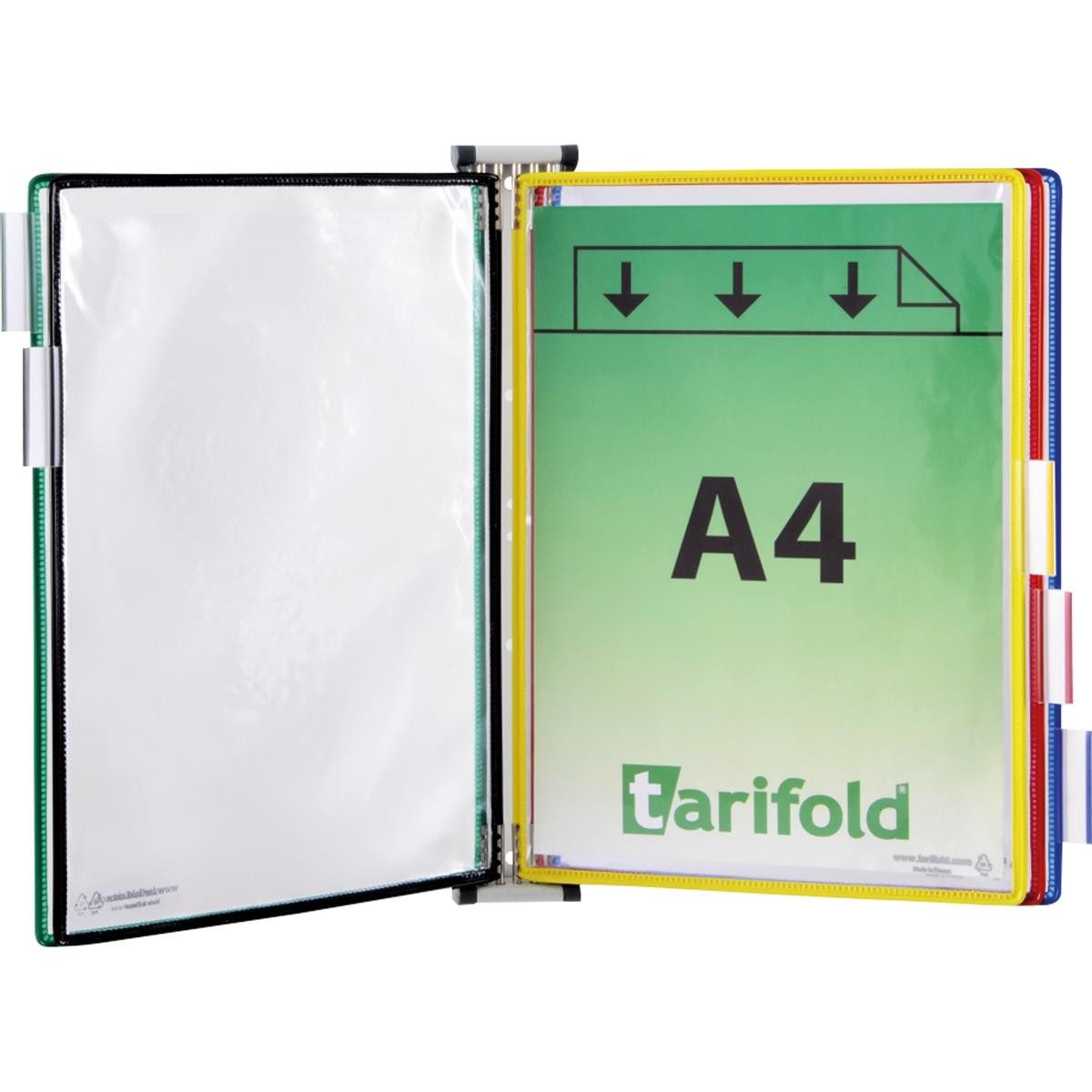 Tarifold Fächermappe 414159 DIN A4 farbsortiert mit 5 St. Sichttafeln