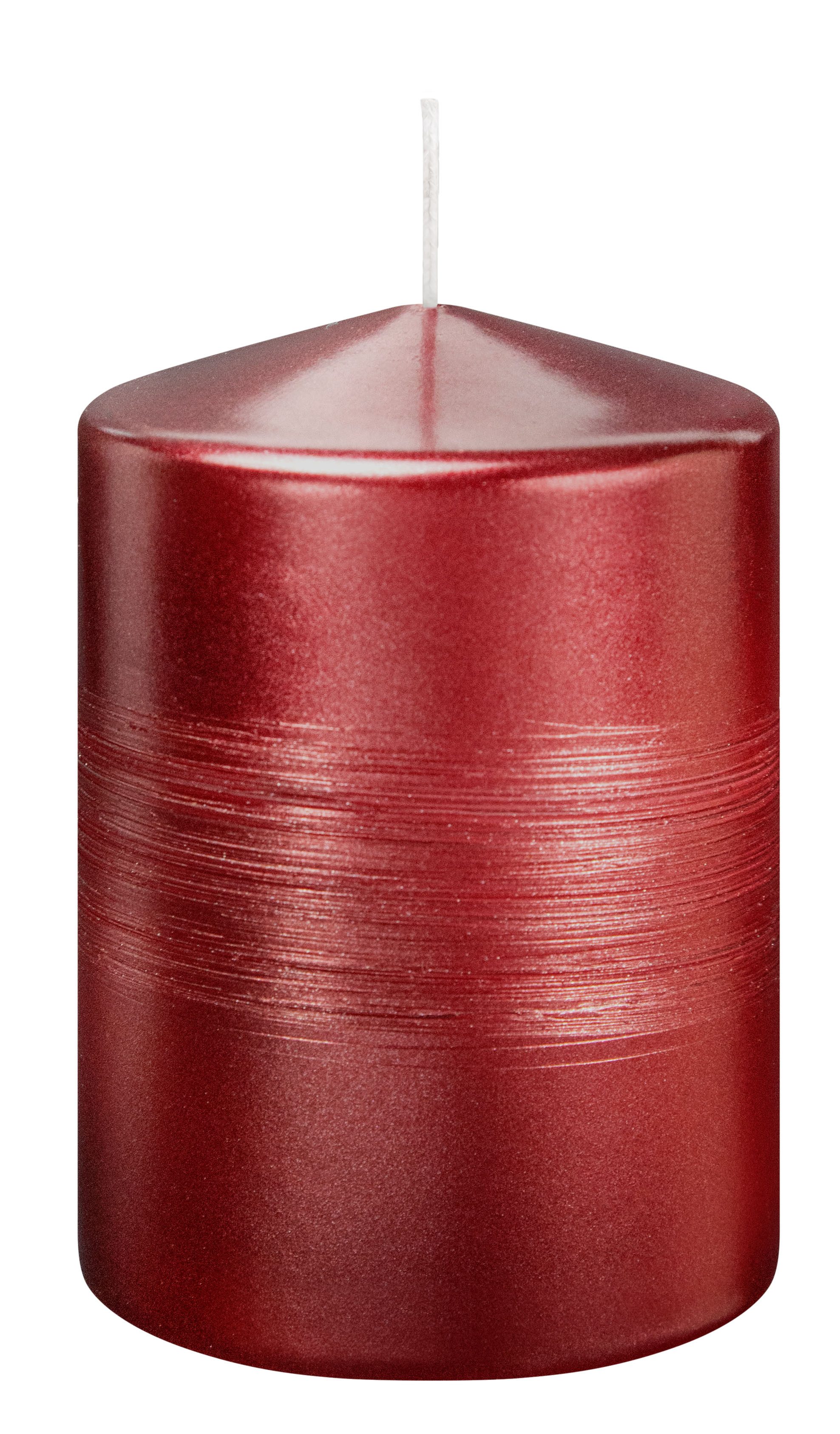 Wiedemann Kerzen Stumpenkerze Kerzen Finesse Rubin-Metallic 100 x Ø 68 mm 4er Set