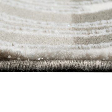 Teppich Wollteppich mit Glitzer und Ornamenten in grau, Carpetia, rechteckig, Höhe: 14 mm