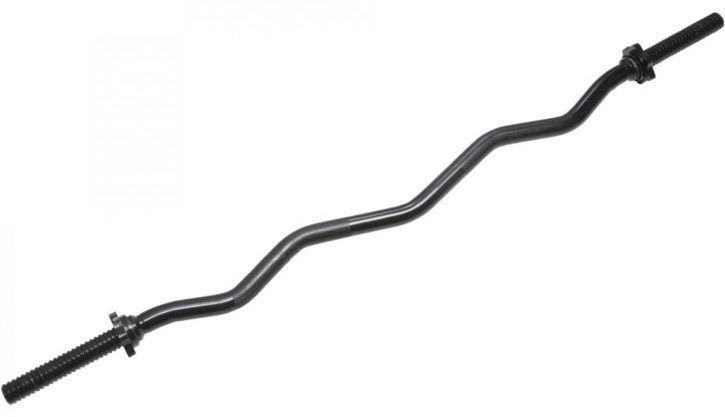 GORILLA SPORTS Curlstange SZ-Curlstange schwarz 120 cm, Chrom, 120 cm (1 x Curlstange (100068-00019-0062) schwarz 2 x Sternverschlüsse)