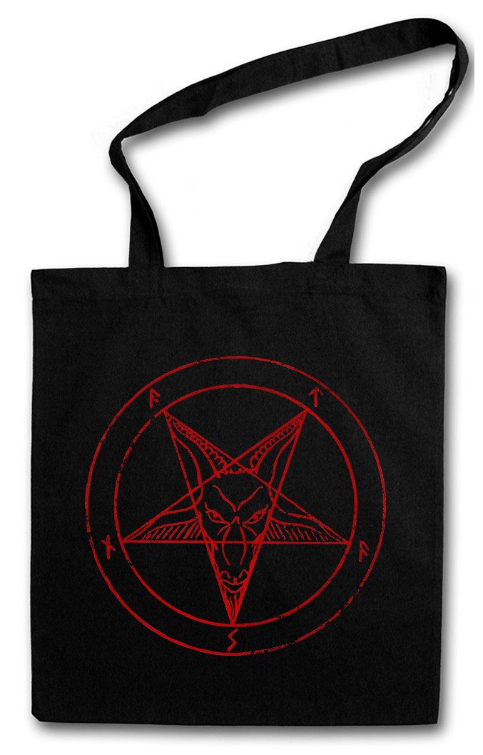 Beuteltasche Baphomet Pentagram Sign Stofftasche Shirt Aleister Satan Crowley