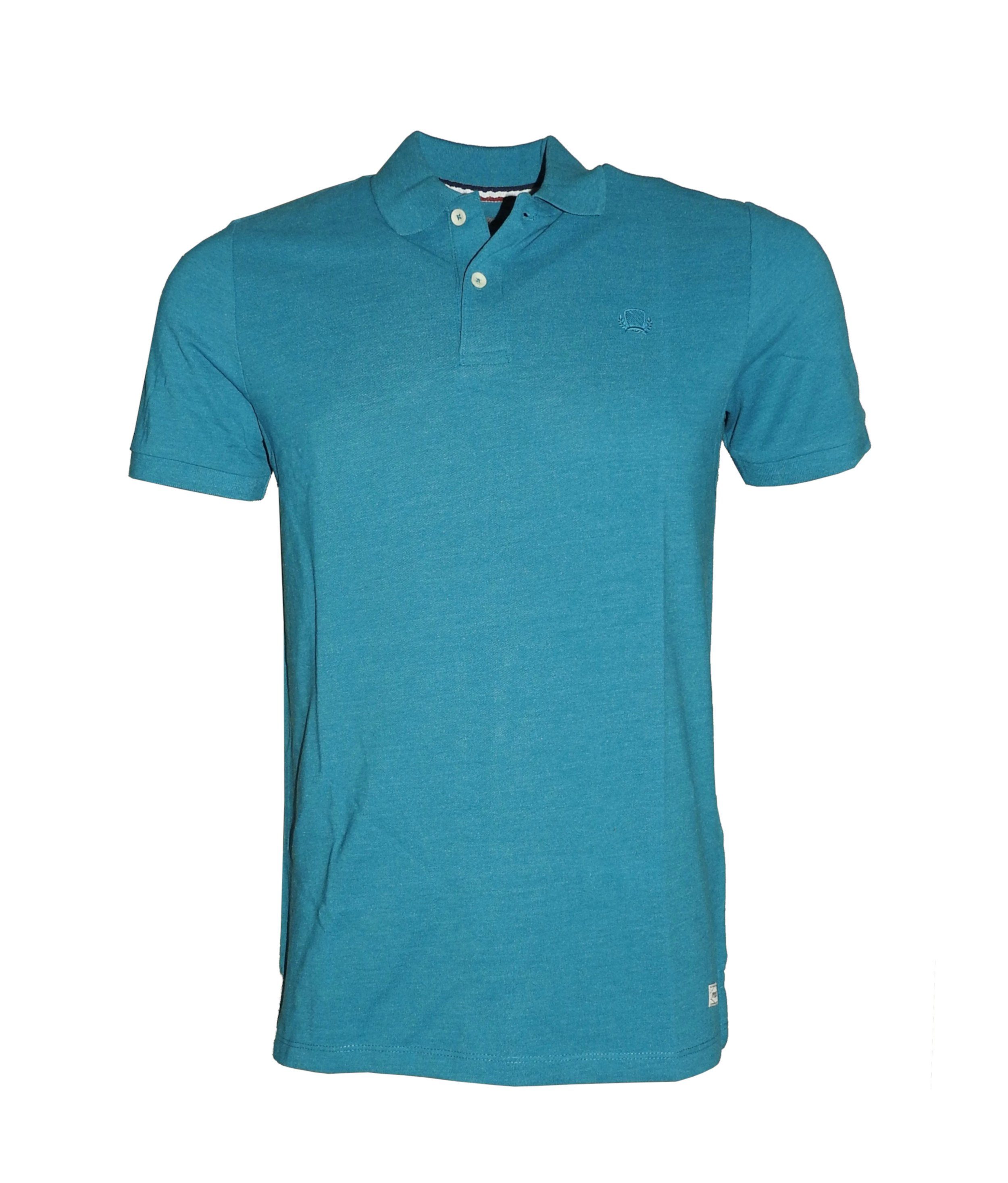 PRODUKT Poloshirt Herren Polo Shirt BIO Baumwolle Kurzarm T-Shirt Basic Polokragen TShirt Polohemd Türkis | Sport-Poloshirts