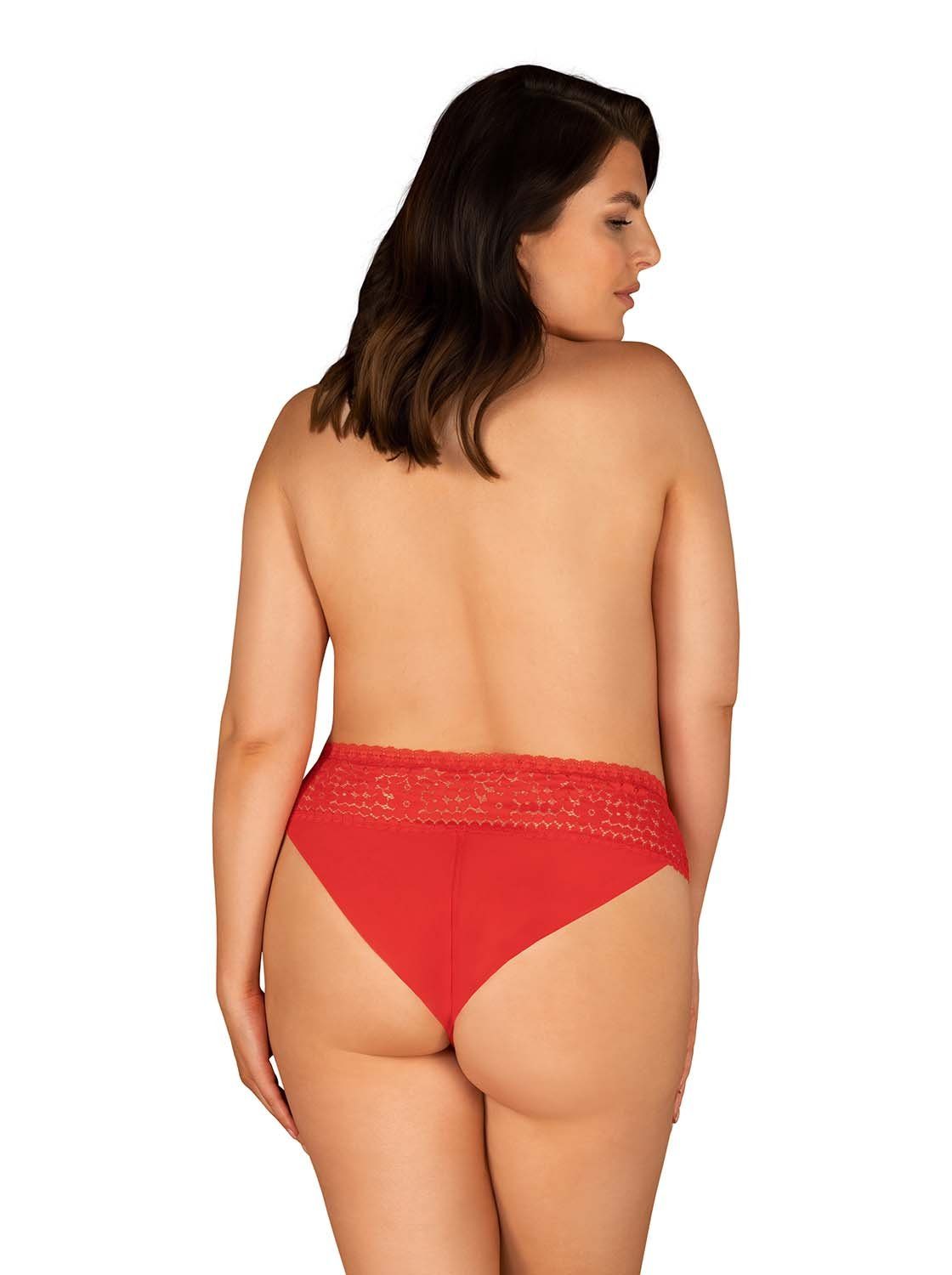Übergrößen Panty Blossmina Spitze rot Panty Obsessive in mit (einzel, 1-St) Slip