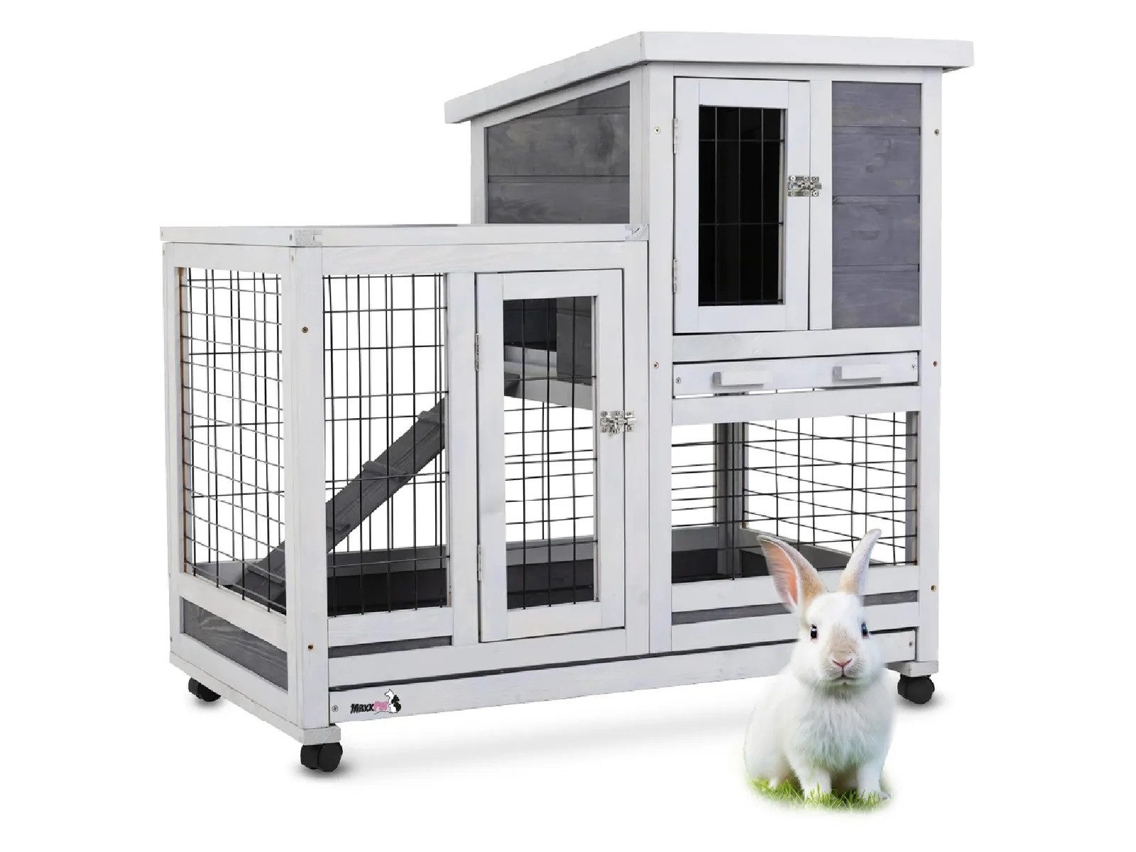 RV-Parts Kleintierstall Hase Kaninchenstall wetterfester Schutzhütte und regenbeständigem