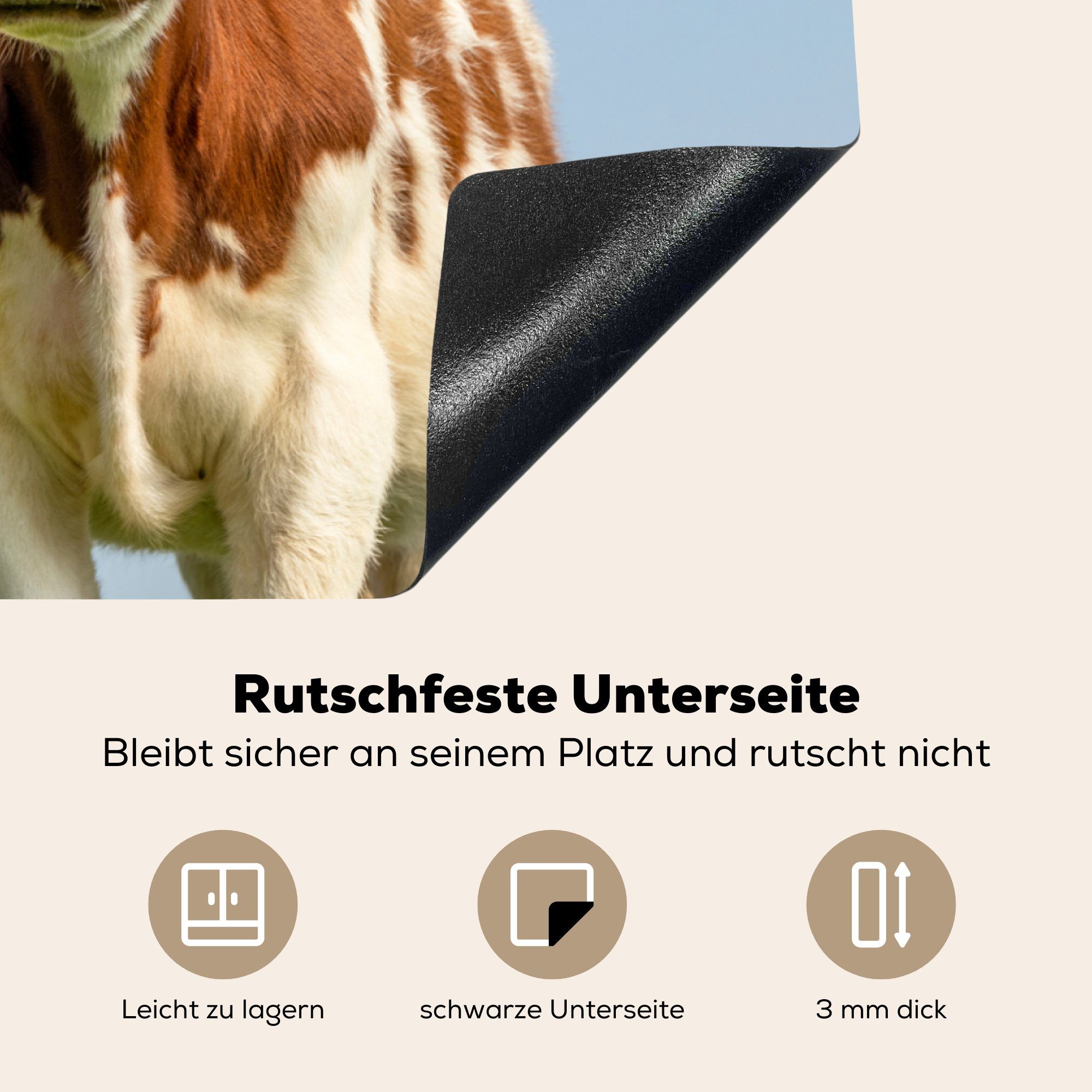 cm, Vinyl, MuchoWow Ceranfeldabdeckung Bauernhof Schutz Induktionskochfeld Kühe Tiere - - (1 - - 81x52 die küche, tlg), für Herdblende-/Abdeckplatte Himmel Porträt,