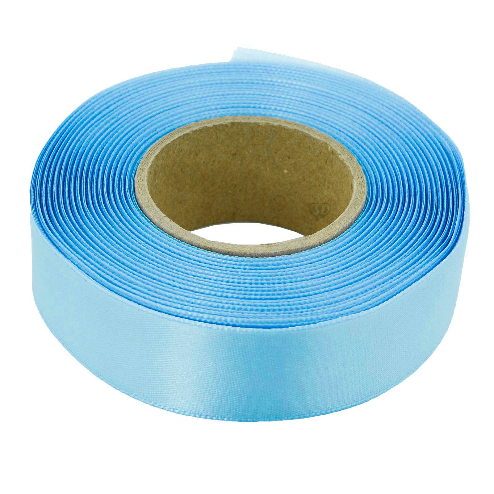 Geschenkband 20m Satinband hellblau Geschenkband, beidseitig maDDma Dekoband 24mm,