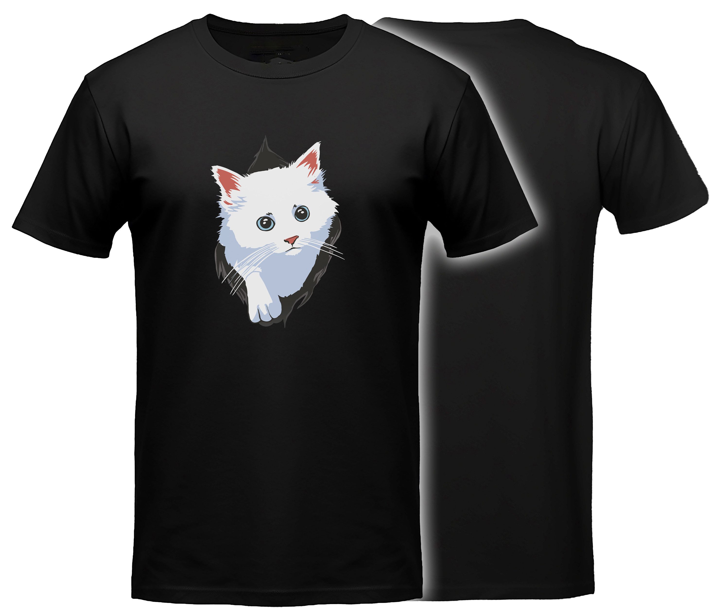 T-Shirt mit niedlichem Katzen Print
