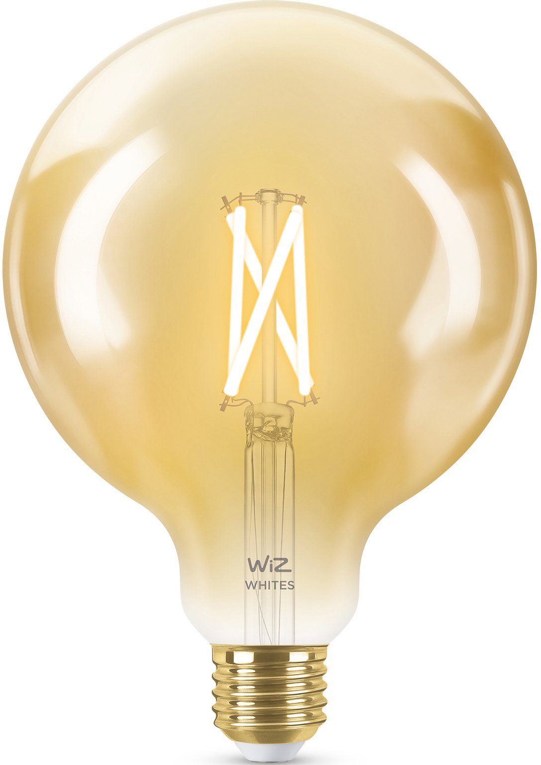 WiZ LED-Filament Filament 50W E27 Globeform G125 Amber Einzelpack, E27, 1 St., Warmweiß, Wiz Tunable White Filament LED Lampen für klassisches Vintage-Design