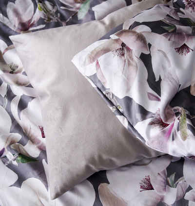 Wendebettwäsche Dorothy, APELT, Satin (Bio-Baumwolle), exklusive Design Bettwäsche mit großblütigen Magnolienzweige