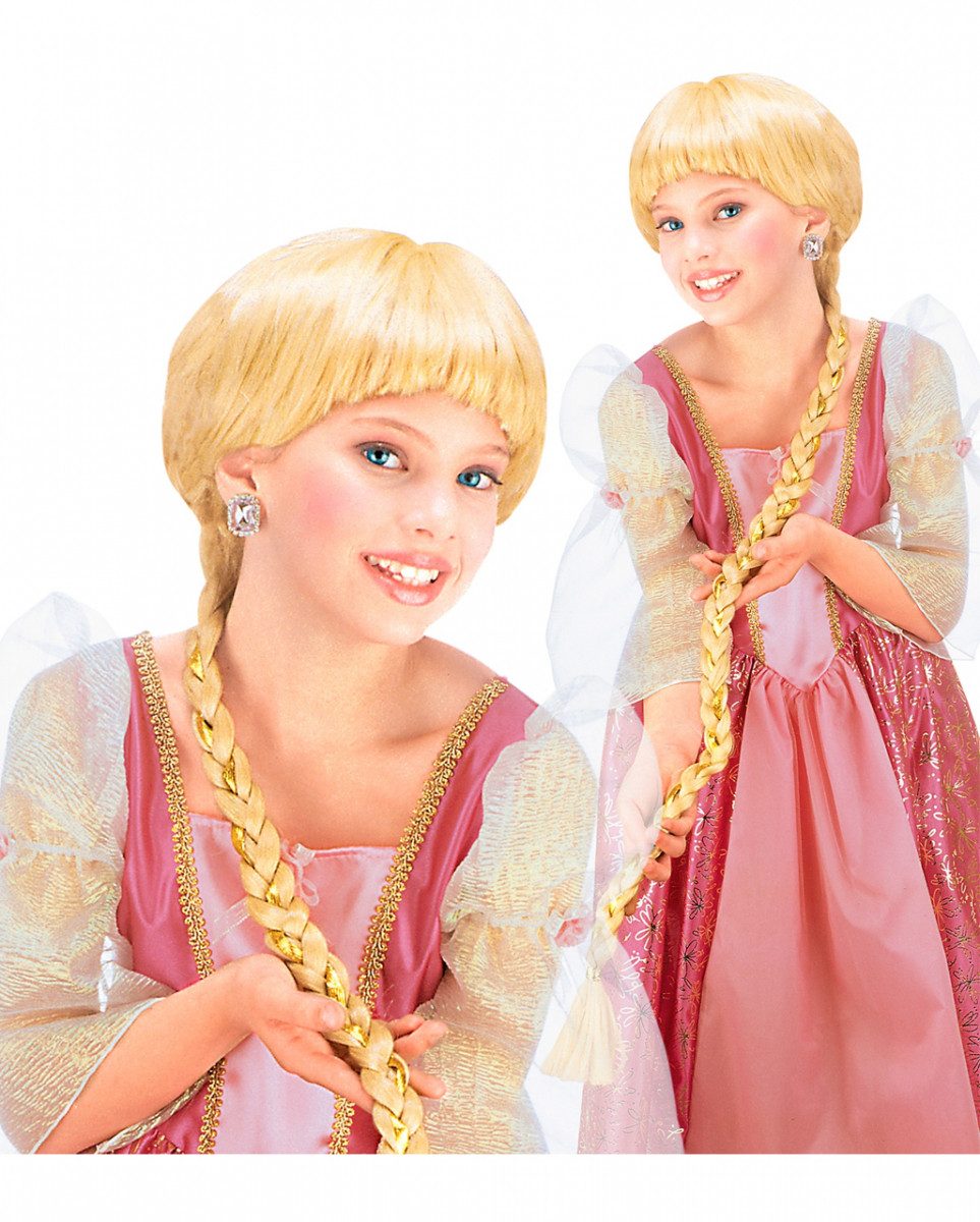 Horror-Shop Kostüm-Perücke Kinderperücke Rapunzel blond für Fasching & Ka