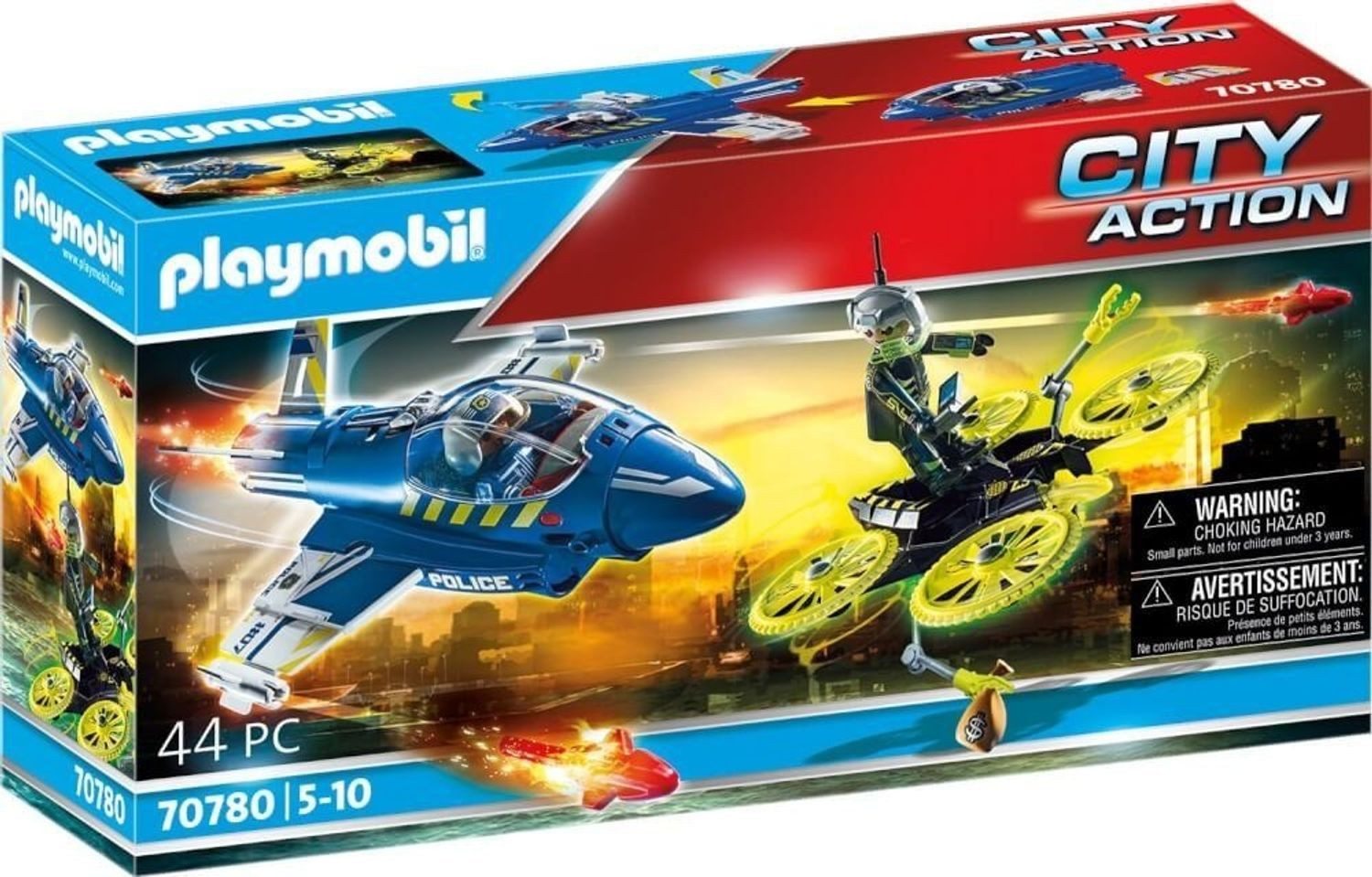 Playmobil® City Action Polizei-Jet: Drohnen-Verfolgung Konstruktions-Spielset, (Polizei-Jet: Drohnen-Verfolgung), Made in Europe