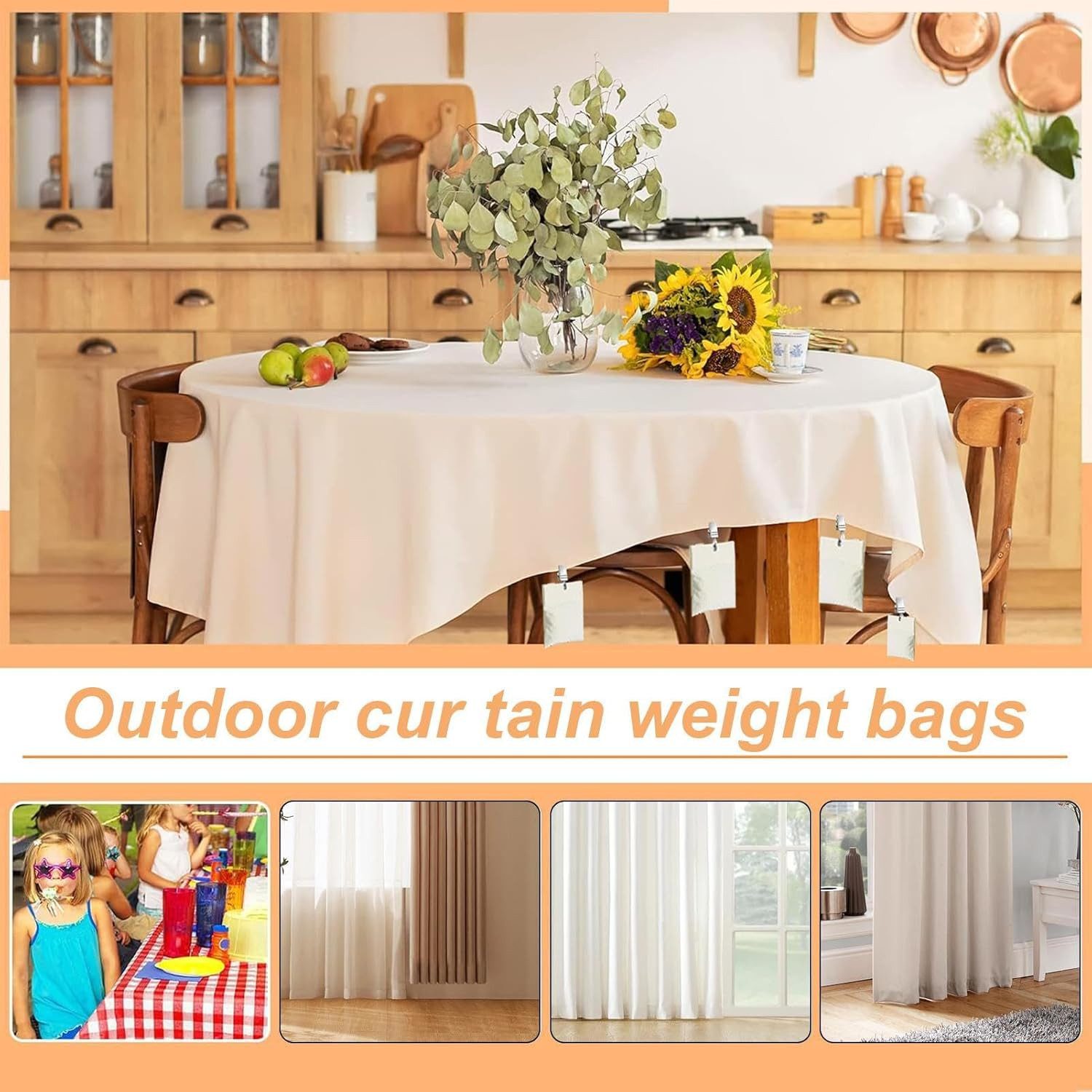 FELIXLEO Fertigteich 8er Pack Magnetische Vorhanggewichte für Outdoor und Windschutz, (1-tlg) – Bild 4 von 5