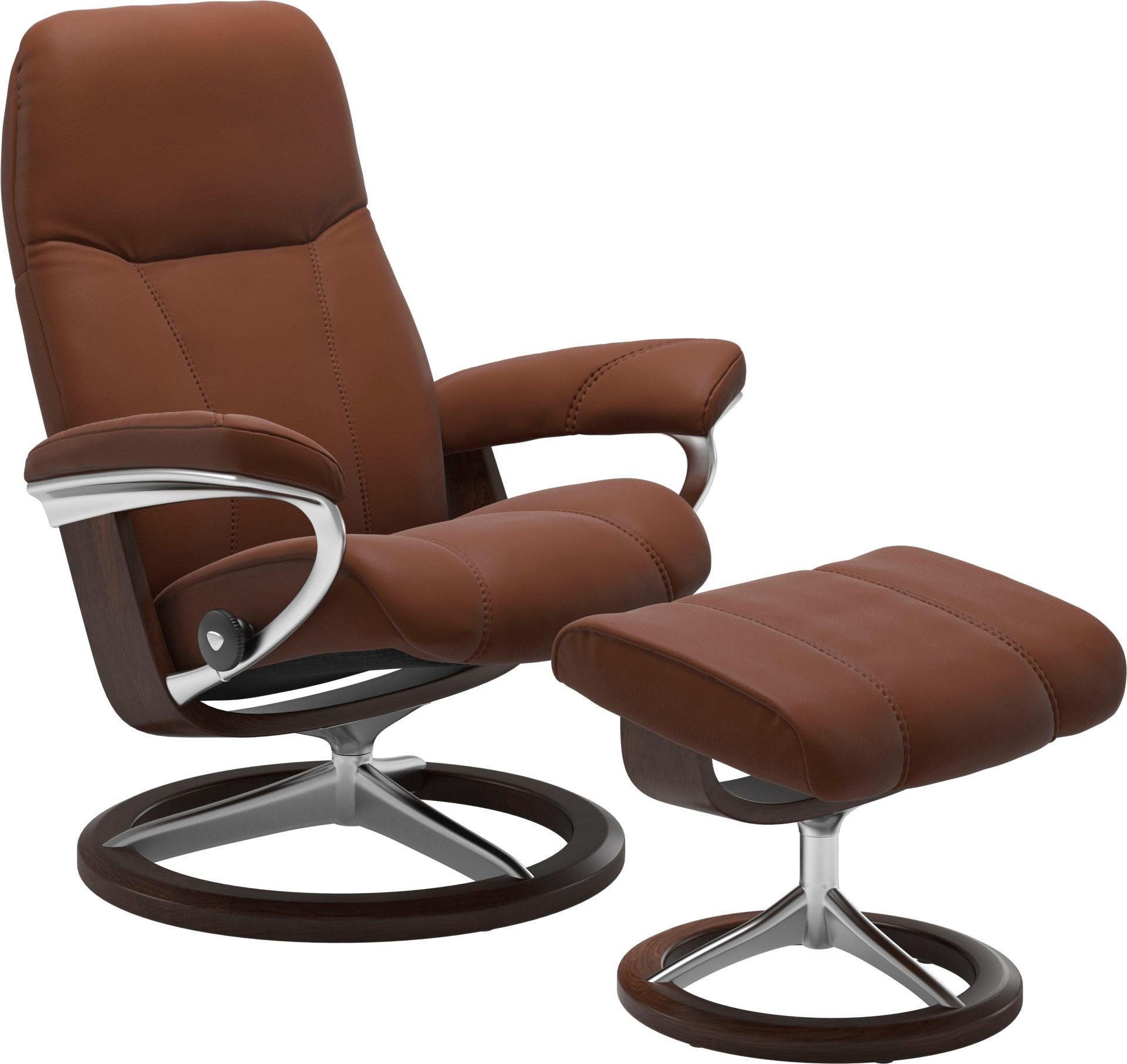 Signature Relaxsessel Größe mit Base, Hocker), Relaxsessel Braun Hocker, Stressless® (Set, Gestell mit mit Consul M,