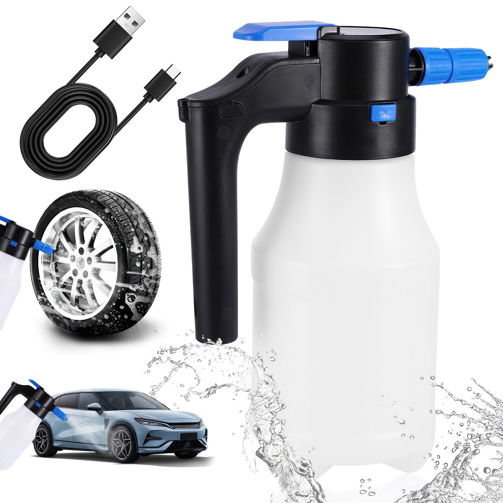 Sprühflasche Autowaschsprüher, Elektrische Sprühflasche, Kabellose Drucksprüher