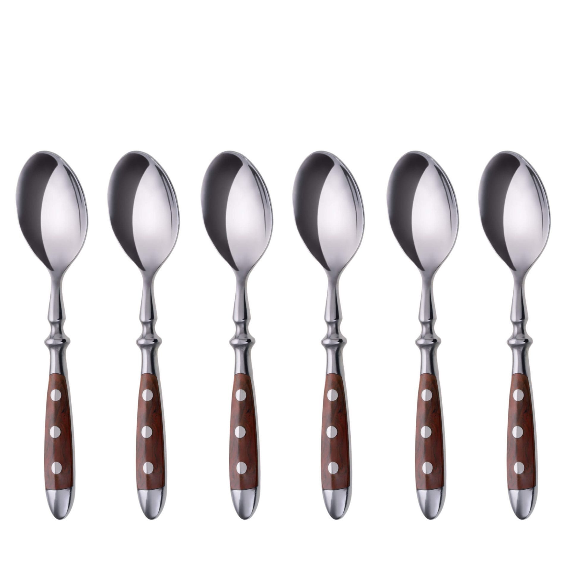 GRÄWE Kaffeelöffel (6 Stück), Kaffeelöffel 6 Stück Serie Nürnberg BRAUN