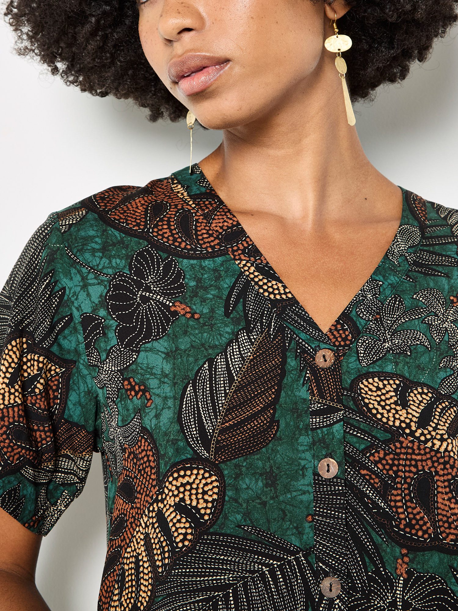 Apricot Klassische Bluse Hemdbluse . Druck