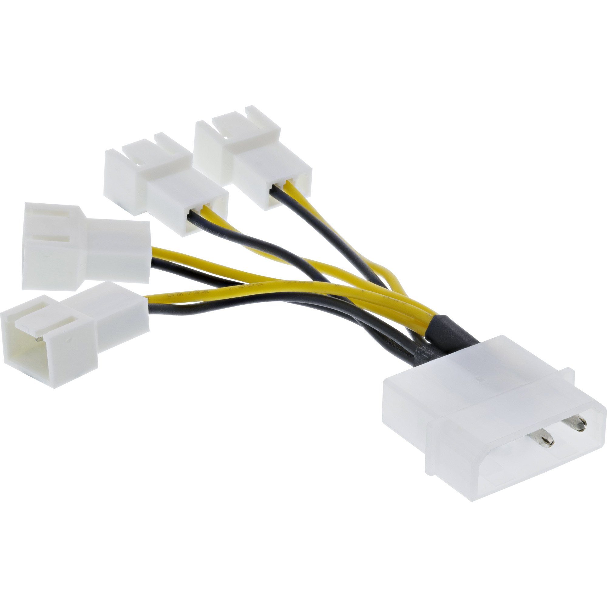 InLine® Lüfter Adapterkabel, 4x Lüfter 3pol. an 13,34cm (5,25) Computer-Kabel
