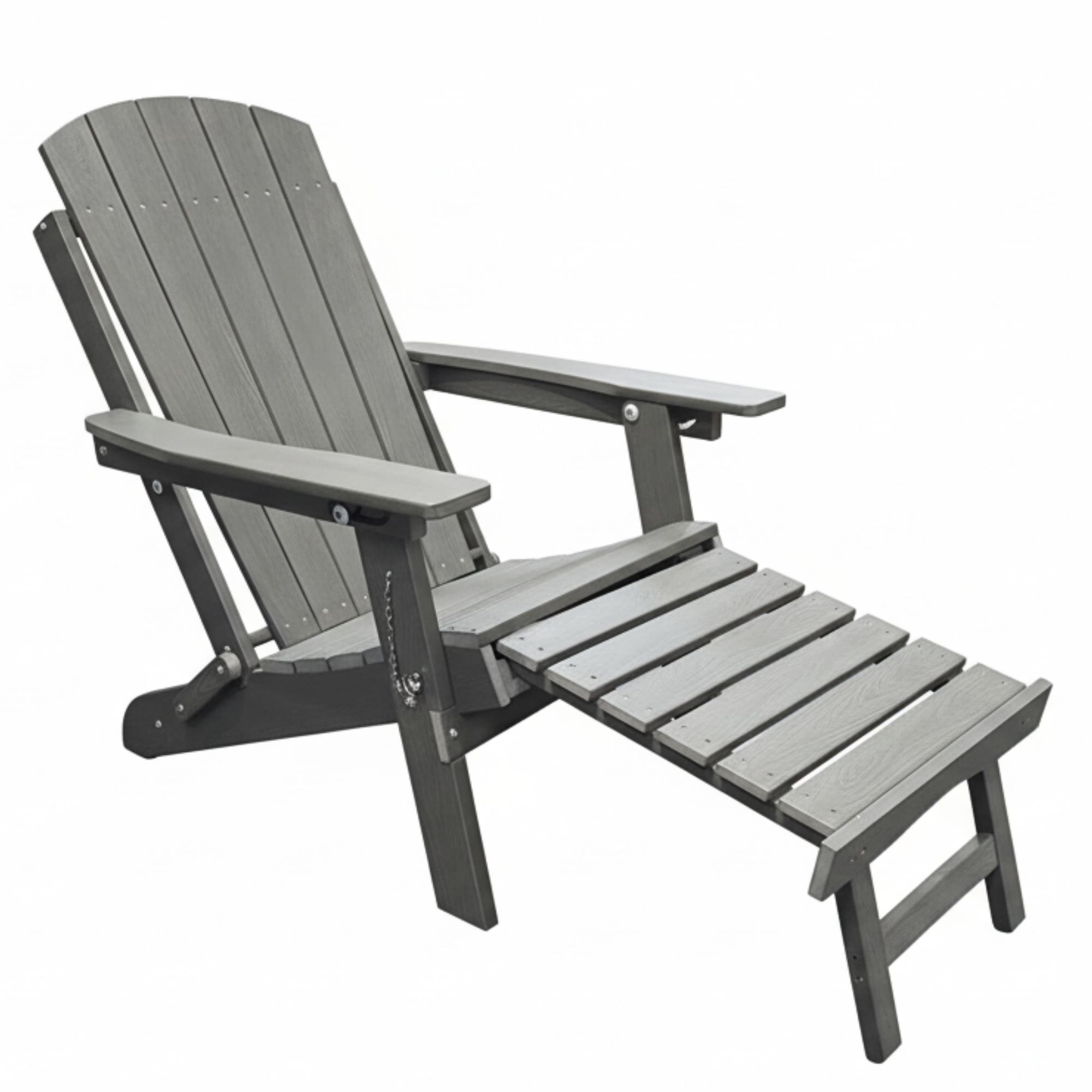 osoltus Gartenlounge-Sessel osoltus Canadian Deck Chair Adirondack Stuhl incl. Fußhocker HDPE Grau