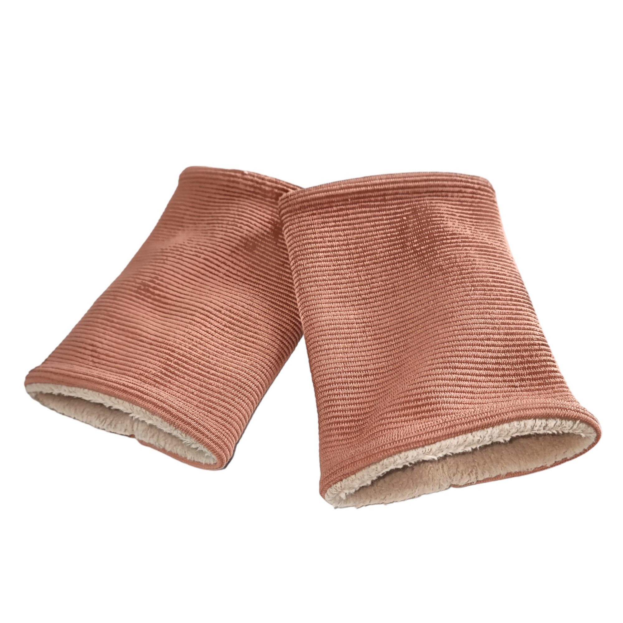Britta Meier Armstulpen Pulswärmer, Handgelenkwärmer aus Ripp-Jersey und Baumwollfleece Pulswärmer, Gelenkwärmer