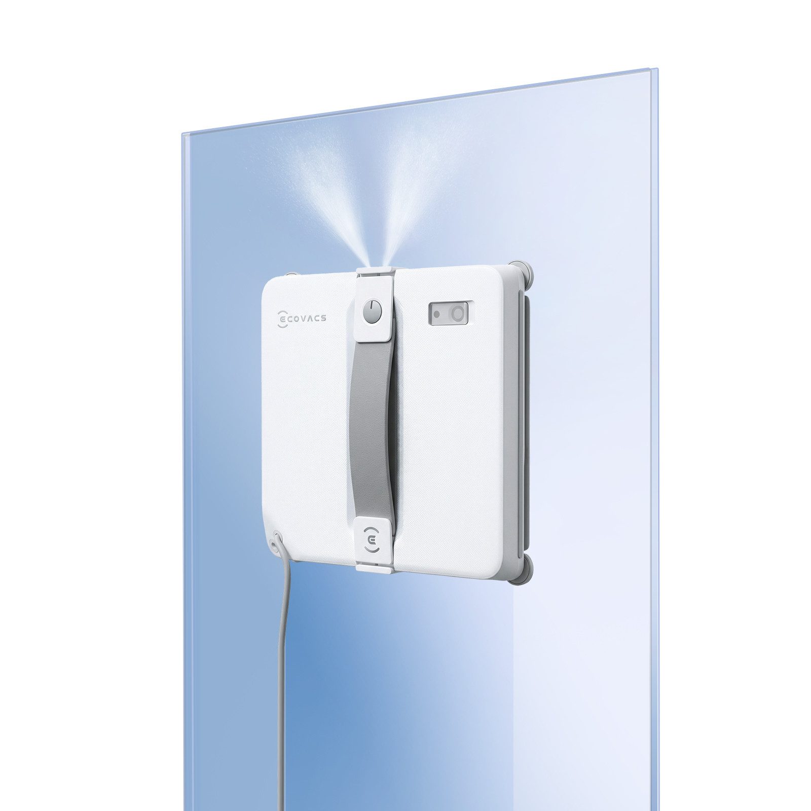 ECOVACS Fensterputzroboter WINBOT Mini 2, inkl. Reinungslösung 230ml, (Appsteuerung) 50ml Wassertank, Bürsten an allen Ecken, 3,5m Kabel